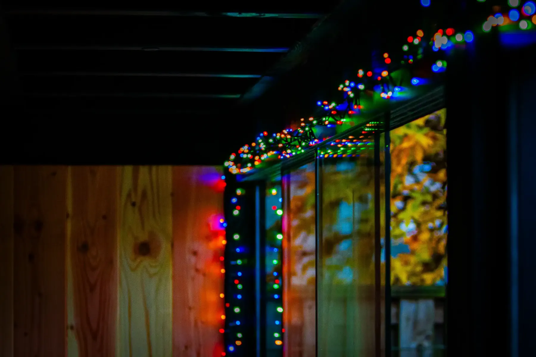kerstlichtje in overkapping